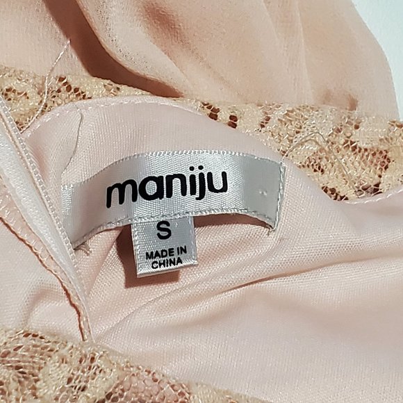 Maniju Blush Lace Gown Size S - Picture 4 of 8